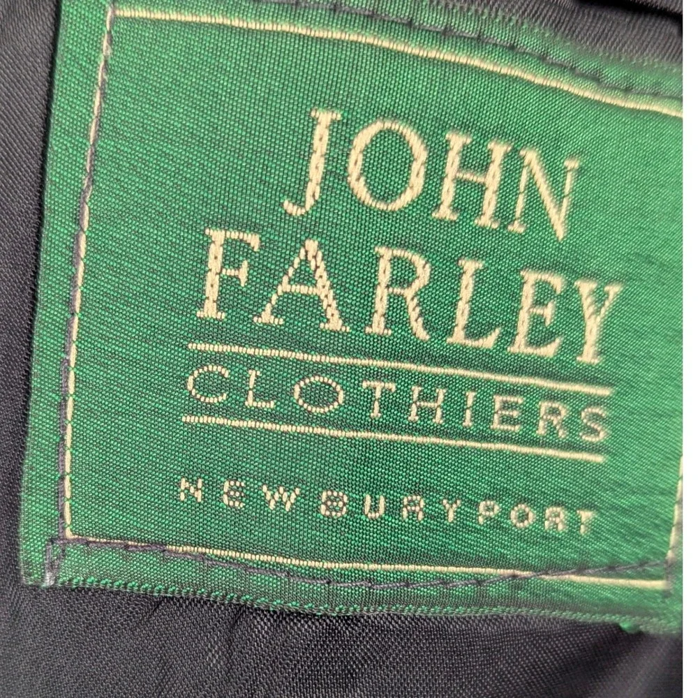 John‎ Farley Clothiers Mens Grey Two Button Suit 41R Made in USA Professional